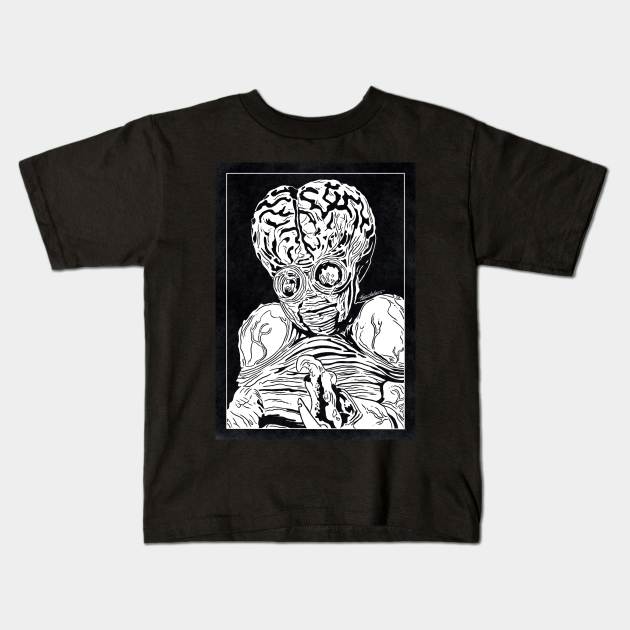 METALUNA MUTANT (Black and White) Kids T-Shirt by Famous Weirdos